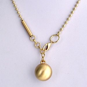 Gold tone ball chain with ball pendant